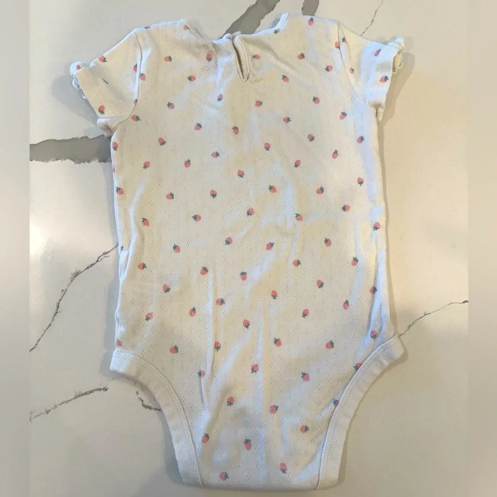 OshKosh Baby Strawberry Print Pointelle Bodysuit